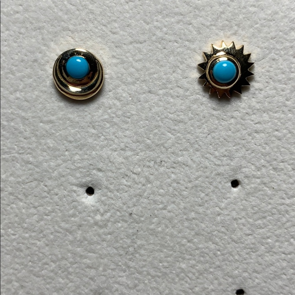 Moon and sun unity turquoise earrings set